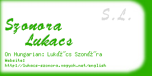 szonora lukacs business card
